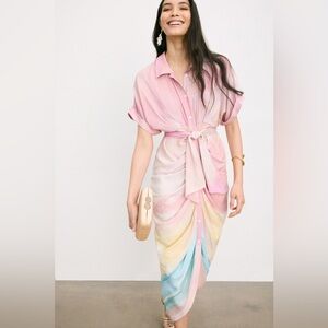 Elegant Pink High Low Dress